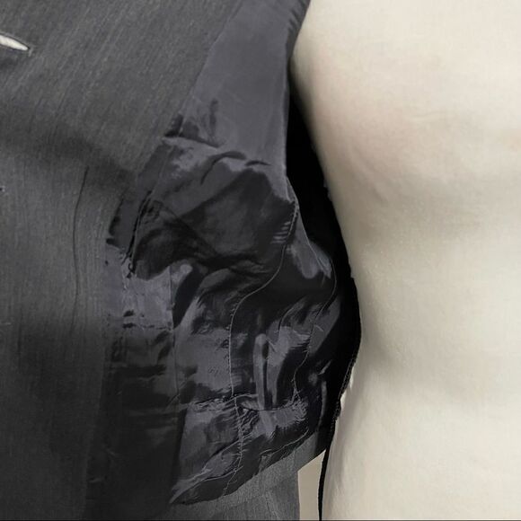 Burberry Authentic Vintage Tailored Jacket Size 4 Wool Blend Dark Gray - Picture 12 of 12